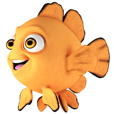 Happy Cartoon Fish Character