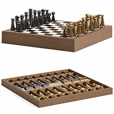 Beige Leather Chessboard