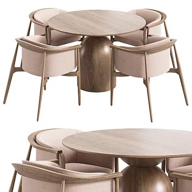 Arya K Chair and Sigrid Round Dining Table
