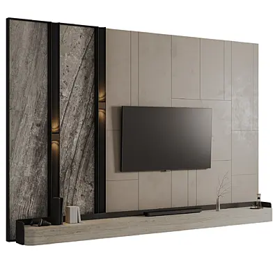 Stone Accent Media Wall