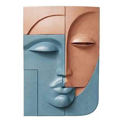 Abstract Face Wall Sculpture