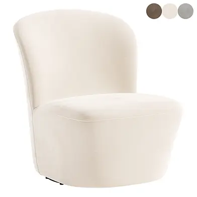 Erin Swivel Accent Chair Ivory Boucle