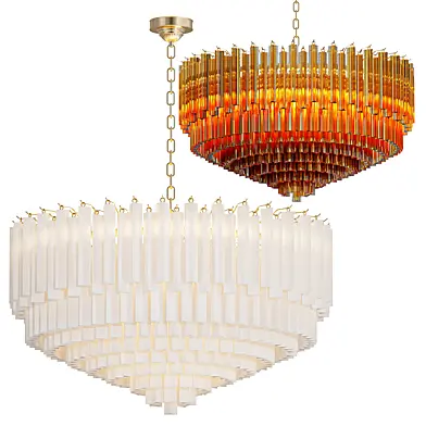 Monumental Amber Murano Glass Chandelier or Flush Mount Attributed to Venini