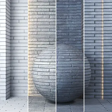 Linear Roman Brick (4K PBR Seamless) Collection - Reading Rock Moderno - Raked, Smooth & Bark