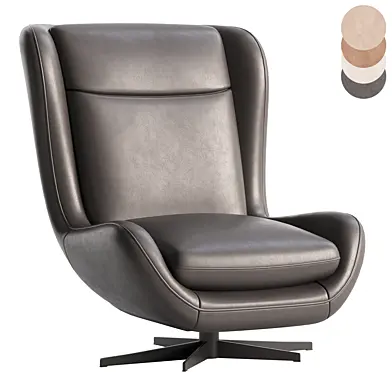Light Grey Fabric Swivel Armchair