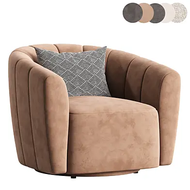 White Fabric Swivel Armchair