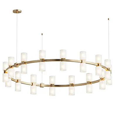 Modern Alabaster Round Chandelier
