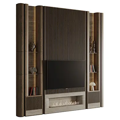 Vertical Flame TV Wall