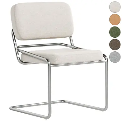 Chaise cantilever en velours côtelé Don
