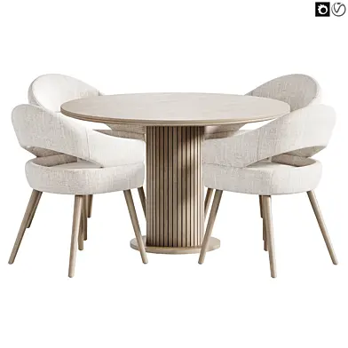 Dining Set 036 | Кресло Teffi От Ogogo| Орех Jvon Dining table