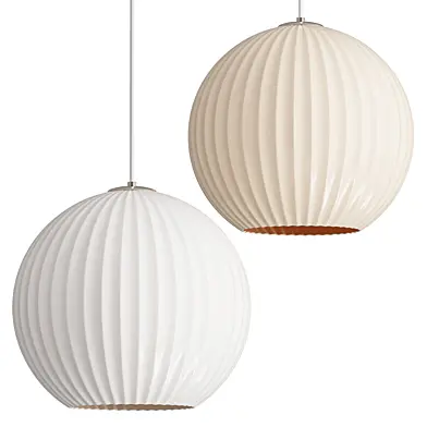 Frosted White Ribbed Glass Pendant Light