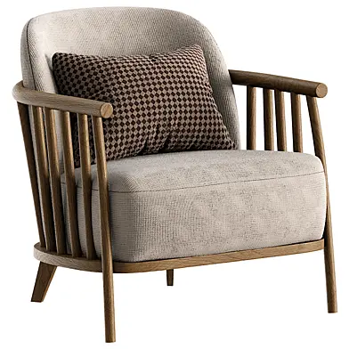 Accent Chair with Solid Wood Frame