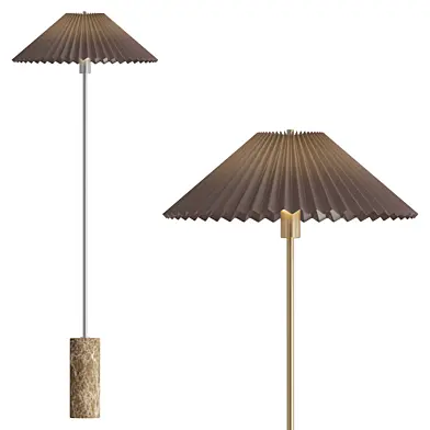Concert Marble Base Pleat Shade Floor Lamp