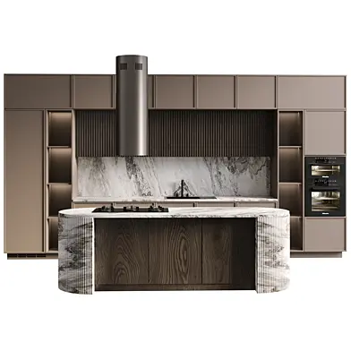 modern brown & gray kitchen set 14