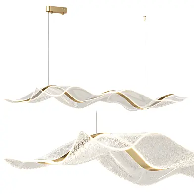 Lucite Ribbon Chandelier