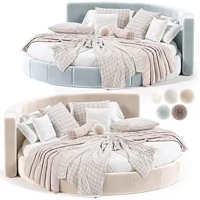 New Cheap Circle Beds love Hotel king Size Velvet Bedroom Bed