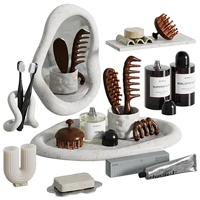 Bathroom decor with wooden accessories