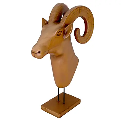 Dark wood ram figurine
