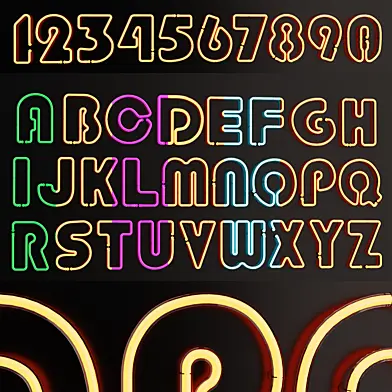 neon alphabet