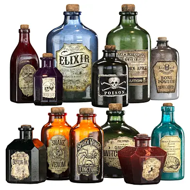 Apothecary poisons & potions set