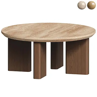Idella Travertine Round Coffee Table