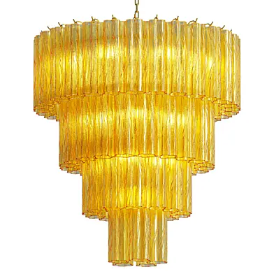 Murano chandelier  78 tubes Opal silk