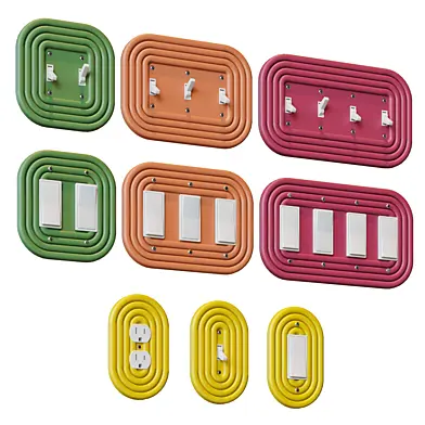 Набор выключателей и розетки Mid-Century Modern Oval Light Switch Cover Plate