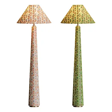 Lulu Printed Fabric Upholstered Empire Floor Lamp