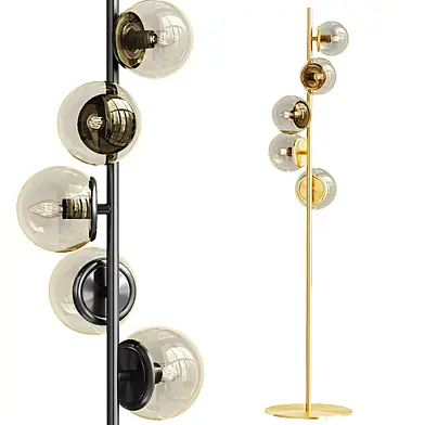 Industrial floor lamp Casey made of glass