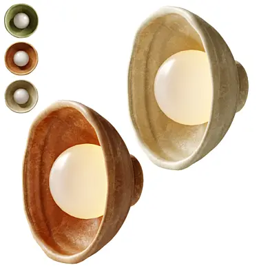 Etsy Round wall lamp ceramic clay