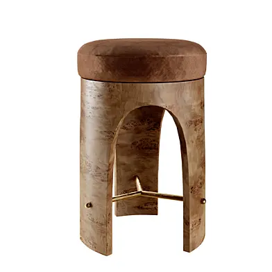 Crate&Barrel Carolina Burl Wood Swivel Counter Stool