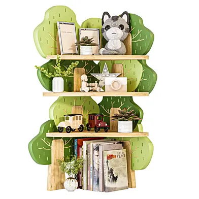 Детская полка с книгами и журналами. Игрушки