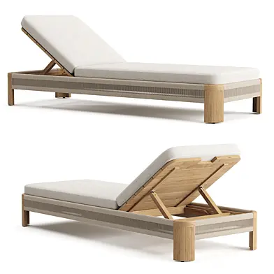 RH Striata Teak Adjustable Chaise