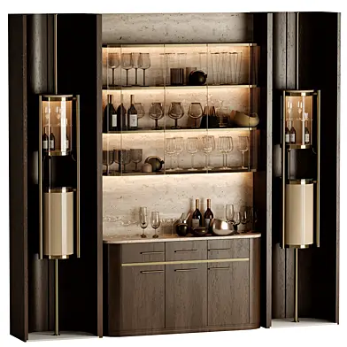 Exclusive Bar cabinet - Wine cabinet with Wine Bar in a restaurant and home 003