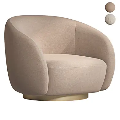 EICHHOLTZ Swivel Armchair BRICE Boucle Cream