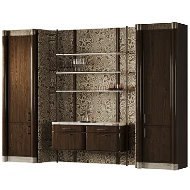 Luxury Bar Cabinet Wall with Shelves