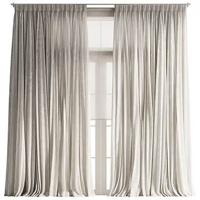 Pinched Plisse Draped Curtain w Roller Blind