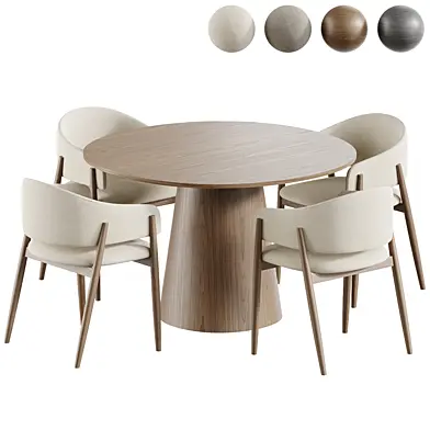 Scaun gri tapitat model ALBA and Kitchen table