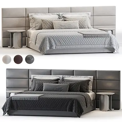 RH Modena Fabric Rectangular Channel Extended Panel Bed