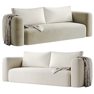Acanva Luxury Modern Tight Curved Back Velvet Sofa