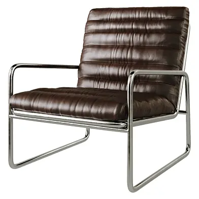 Zara Home Leather and Stainless Steel Accent Chair