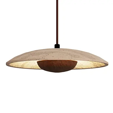 Травертиновый подвесной светильник Cream Style Wood HL737