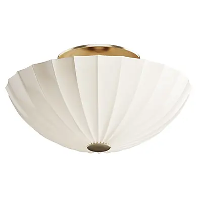 Jeanne Fluted White Porcelain Flush Mount Light