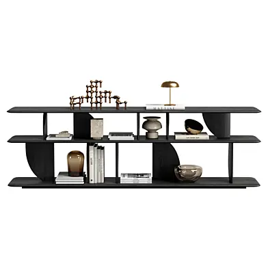 geometric wood shelving