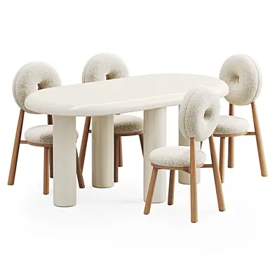 873 Hearthome Nordic Modern Dining Table Chair Set
