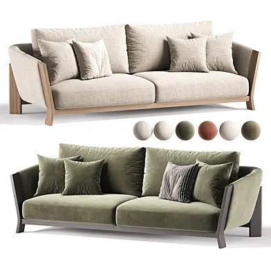 Black Oak Padded Sofa  Vical Home Nara