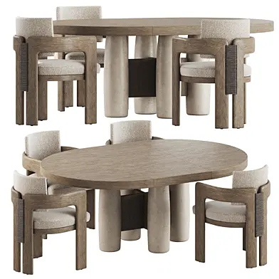 Casa Paros armchair and Casa Paros dining table by Bernhardt