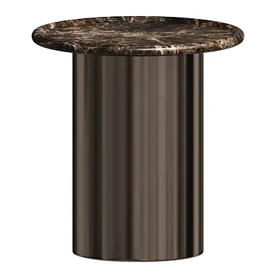 Round marble and stainless steel coffee table
