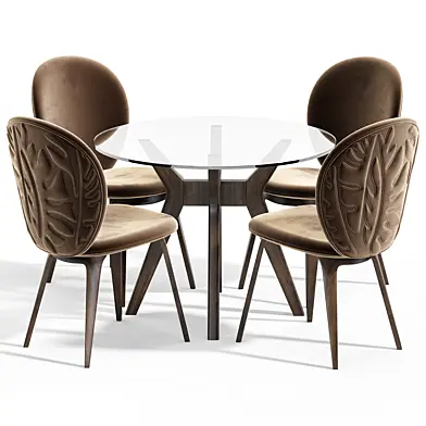 Jensen Round Table Foshan Chair Dining Set