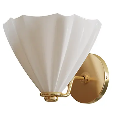 Mivie Modern Rippled Milk Glass Wall Sconce
